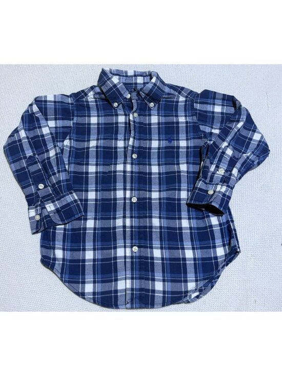 Ralph Lauren Other - Ralph Lauren Shirt 3T Toddler Blue Check Button Down Modern Preppy Pony Boys
